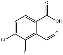 Benzoic acid, 4-chloro-3-fluoro-2-formyl- Structure