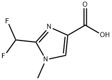 1H-Imidazole-4-carboxylic acid, 2-(difluoromethyl)-1-methyl- Struktur