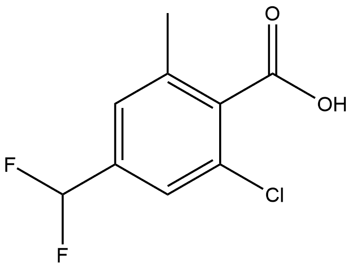 2-Chloro-4-(difluoromethyl)-6-methylbenzoic acid,2248407-42-1,结构式