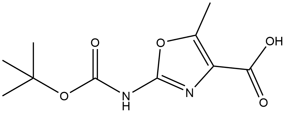 2-tert-Butoxycarbonylamino-5-methyl-oxazole-4-carboxylic acid,2248410-08-2,结构式