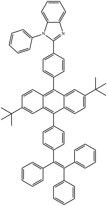 1H-Benzimidazole, 2-[4-[2,6-bis(1,1-dimethylethyl)-10-[4-(1,2,2-triphenylethenyl)phenyl]-9-anthracenyl]phenyl]-1-phenyl- Struktur