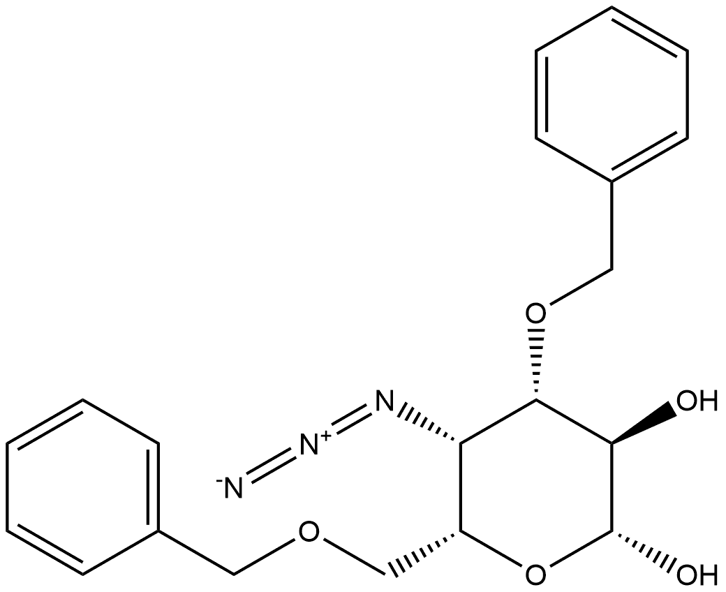 4-azido-4-deoxy-3,6-di-O-benzyl-D-galactopyranose Structure