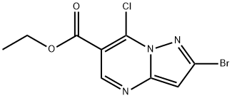 Pyrazolo[1,5-a]pyrimidine-6-carboxylic acid, 2-bromo-7-chloro-, ethyl ester 结构式