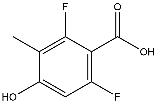 2,6-Difluoro-4-hydroxy-3-methylbenzoic acid 结构式