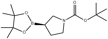 1-Pyrrolidinecarboxylic acid, 3-(4,4,5,5-tetramethyl-1,3,2-dioxaborolan-2-yl)-, 1,1-dimethylethyl ester, (3R)- Struktur