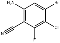 6-氨基-4-溴-3-氯-2-氟苄腈 结构式