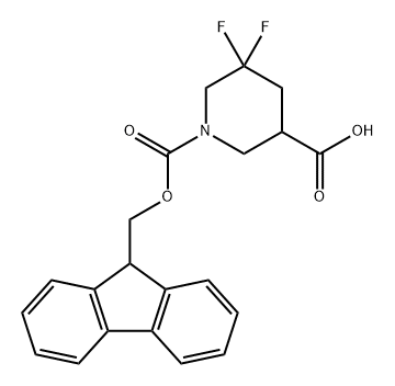 1,3-Piperidinedicarboxylic acid, 5,5-difluoro-, 1-(9H-fluoren-9-ylmethyl) ester Structure