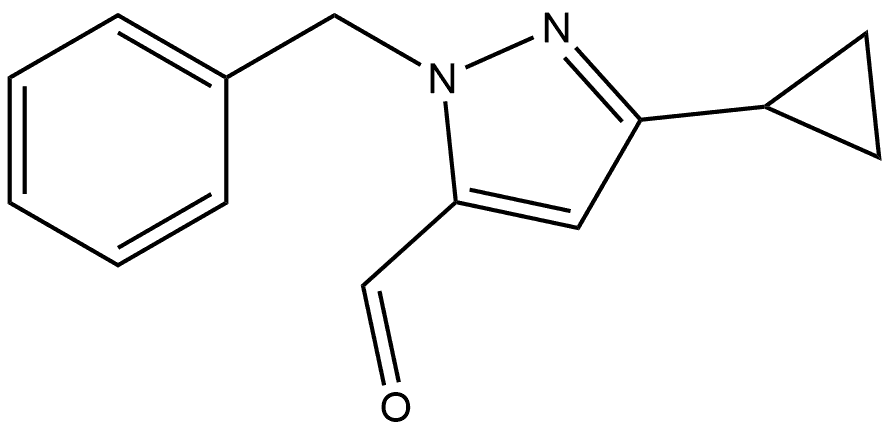 1-Benzyl-3-cyclopropyl-1H-pyrazole-5-carbaldehyde Structure