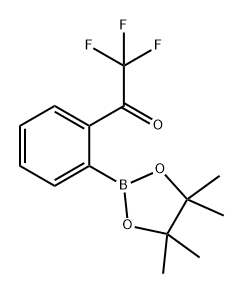 Ethanone, 2,2,2-trifluoro-1-[2-(4,4,5,5-tetramethyl-1,3,2-dioxaborolan-2-yl)phenyl]- 化学構造式