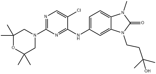 2H-Benzimidazol-2-one, 5-[[5-chloro-2-(2,2,6,6-tetramethyl-4-morpholinyl)-4-pyrimidinyl]amino]-1,3-dihydro-3-(3-hydroxy-3-methylbutyl)-1-methyl-|BCL6-IN-4