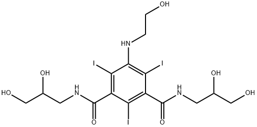 1,3-Benzenedicarboxamide, N1,N3-bis(2,3-dihydroxypropyl)-5-[(2-hydroxyethyl)amino]-2,4,6-triiodo- Structure
