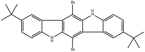 6,12-dibromo-2,8-di-tert-butyl-5,11-dihydroindolo[3,2-b]-carbazole Struktur