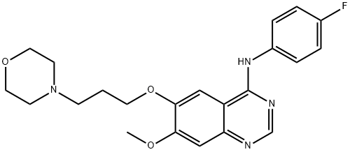 4-Quinazolinamine, N-(4-fluorophenyl)-7-methoxy-6-[3-(4-morpholinyl)propoxy]- Structure