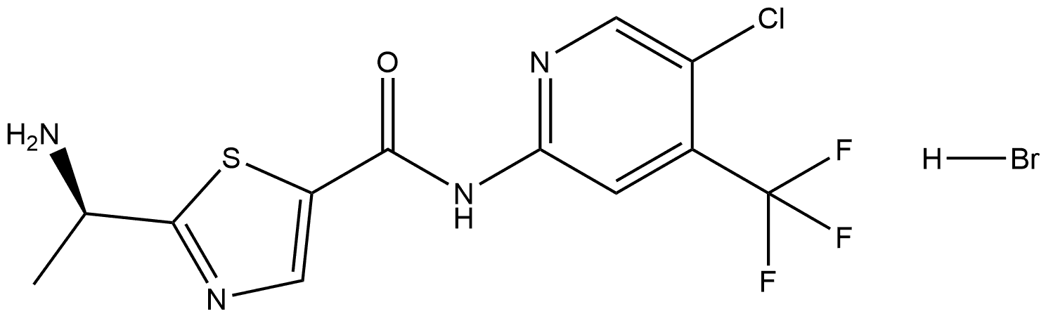 (R)-2-(1-aminoethyl)-N-(5-chloro-4-(trifluoromethyl)pyridin-2-yl)thiazole-5-carboxamide hydrobromide Struktur