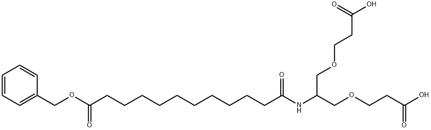 3,3'-((2-(12-(benzyloxy)-12-oxododecanamido)propane-1,3-diyl)bis(oxy))dipropionic acid Structure