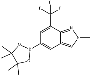 2H-Indazole, 2-methyl-5-(4,4,5,5-tetramethyl-1,3,2-dioxaborolan-2-yl)-7-(trifluoromethyl)- Structure