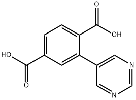 1,4-Benzenedicarboxylic acid, 2-(5-pyrimidinyl)- Structure