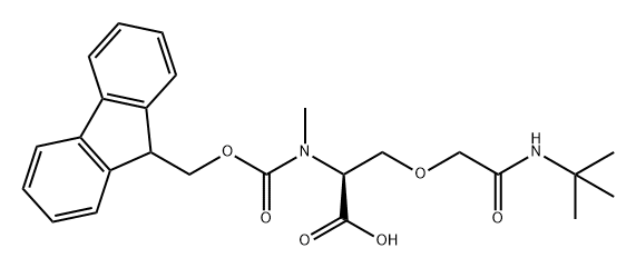 L-Serine, O-[2-[(1,1-dimethylethyl)amino]-2-oxoethyl]-N-[(9H-fluoren-9-ylmethoxy)carbonyl]-N-methyl- Struktur