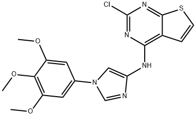 2-chloro-N-(1-(3,4,5-trimethoxyphenyl)-1H-imidazol-4-yl)thieno[2,3-d]pyrimidin-4-amine 结构式