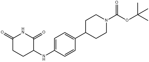 1-Piperidinecarboxylic acid, 4-[4-[(2,6-dioxo-3-piperidinyl)amino]phenyl]-, 1,1-dimethylethyl ester 化学構造式