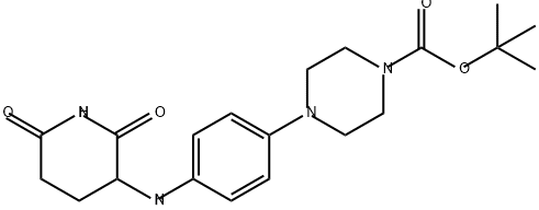 1-Piperazinecarboxylic acid, 4-[4-[(2,6-dioxo-3-piperidinyl)amino]phenyl]-, 1,1-dimethylethyl ester Structure