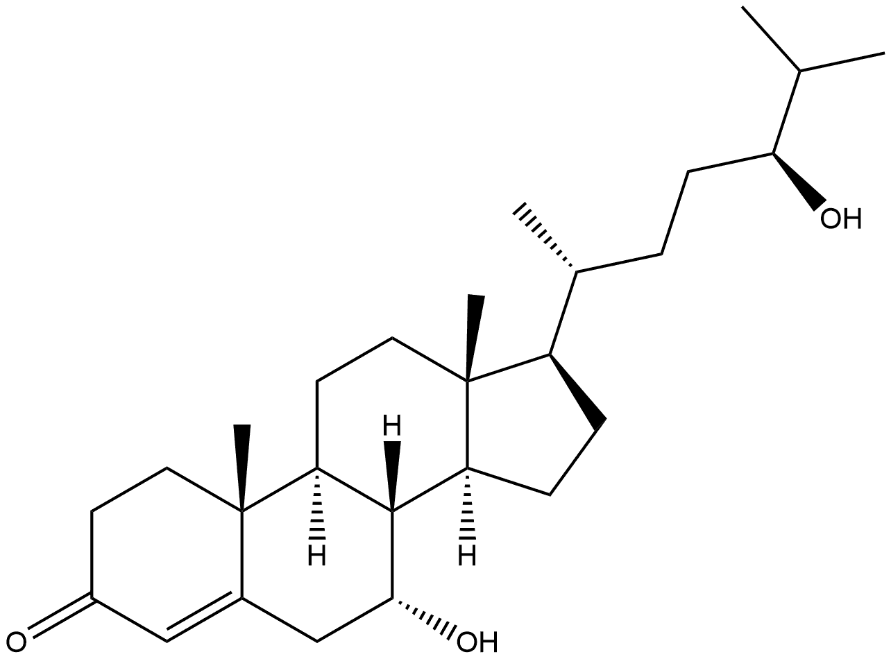 Cholest-4-en-3-one, 7,24-dihydroxy-, (7α,24S)- 化学構造式