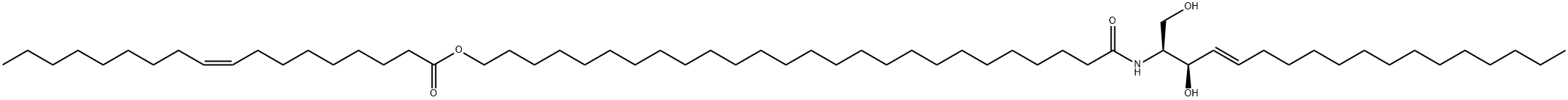 9-Octadecenoic acid (9Z)-, 26-[[(1S,2R,3E)-2-hydroxy-1-(hydroxymethyl)-3-heptadecen-1-yl]amino]-26-oxohexacosyl ester Structure