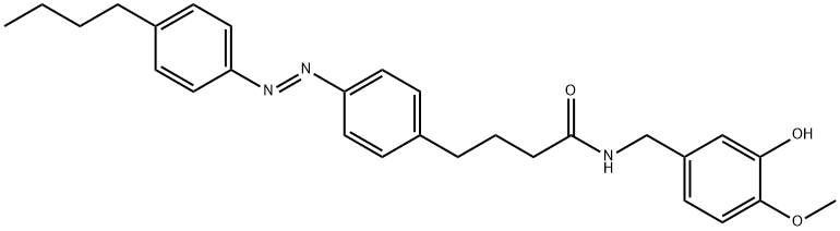 Benzenebutanamide, 4-[(1E)-2-(4-butylphenyl)diazenyl]-N-[(3-hydroxy-4-methoxyphenyl)methyl]- Structure