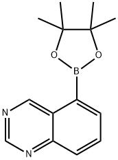 Quinazoline, 5-(4,4,5,5-tetramethyl-1,3,2-dioxaborolan-2-yl)- Structure
