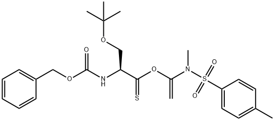 Propanethioic acid, 3-(1,1-dimethylethoxy)-2-[[(phenylmethoxy)carbonyl]amino]-, O-[1-[methyl[(4-methylphenyl)sulfonyl]amino]ethenyl] ester, (2S)-,2265954-04-7,结构式