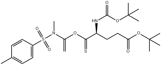 Pentanoic acid, 4-[[(1,1-dimethylethoxy)carbonyl]amino]-5-[[1-[methyl[(4-methylphenyl)sulfonyl]amino]ethenyl]oxy]-5-thioxo-, 1,1-dimethylethyl ester, (4S)-,2265954-09-2,结构式
