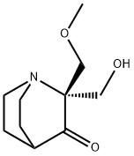 1-Azabicyclo[2.2.2]octan-3-one, 2-(hydroxymethyl)-2-(methoxymethyl)-, (2S)- Struktur