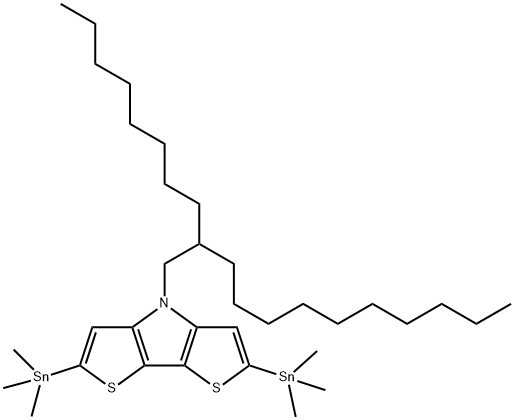 4H-Dithieno[3,2-b:2',3'-d]pyrrole, 4-(2-octyldodecyl)-2,6-bis(trimethylstannyl)- 结构式
