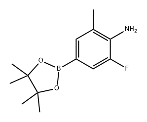 Benzenamine, 2-fluoro-6-methyl-4-(4,4,5,5-tetramethyl-1,3,2-dioxaborolan-2-yl)-|2-氟-6-甲基-4-(4,4,5,5-四甲基-1,3,2-二氧硼杂环戊烷-2-基)苯胺
