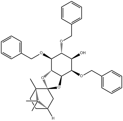 D-myo-Inositol, 2,5,6-tris-O-(phenylmethyl)-3,4-O-(1R,2R,4R)-1,7,7-trimethylbicyclo2.2.1hept-2-ylidene-,226889-38-9,结构式