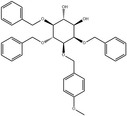 D-myo-Inositol, 3-O-(4-methoxyphenyl)methyl-2,4,5-tris-O-(phenylmethyl)- Struktur