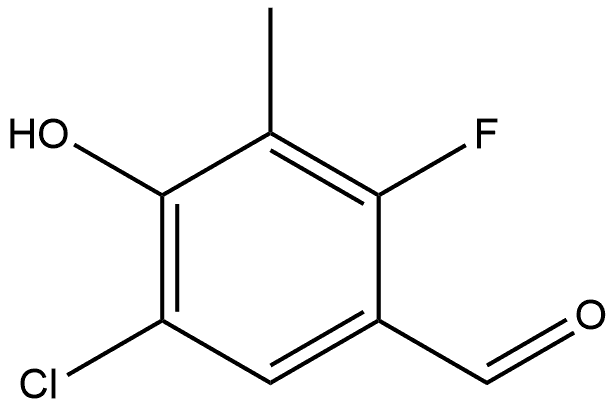 5-chloro-2-fluoro-4-hydroxy-3-methylbenzaldehyde 结构式