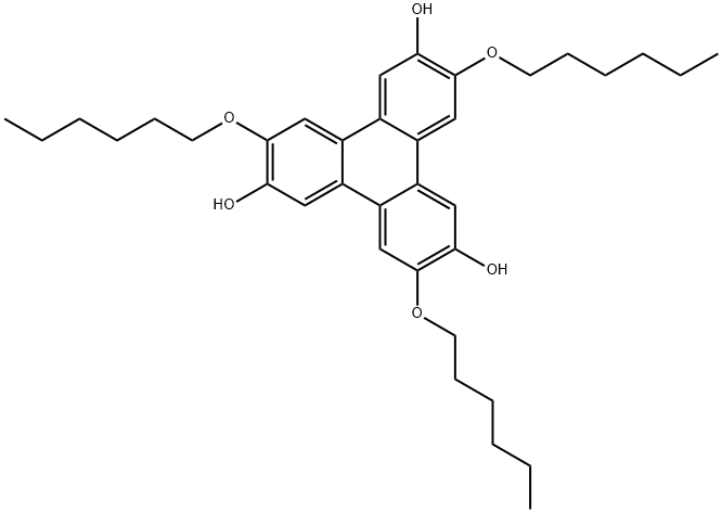 2,6,10-Triphenylenetriol, 3,7,11-tris(hexyloxy)-,227024-10-4,结构式