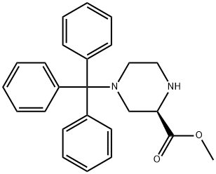 (R) 2-Piperazinecarboxylic acid, 4-(triphenylmethyl)-, methyl ester 结构式