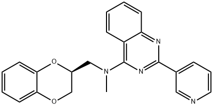 4-Quinazolinamine, N-[[(2S)-2,3-dihydro-1,4-benzodioxin-2-yl]methyl]-N-methyl-2-(3-pyridinyl)- 结构式
