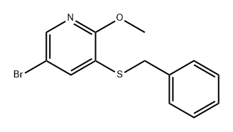 Pyridine, 5-bromo-2-methoxy-3-[(phenylmethyl)thio]- Structure