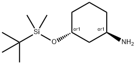 Cyclohexanamine, 3-[[(1,1-dimethylethyl)dimethylsilyl]oxy]-, (1R,3R)-rel- Struktur