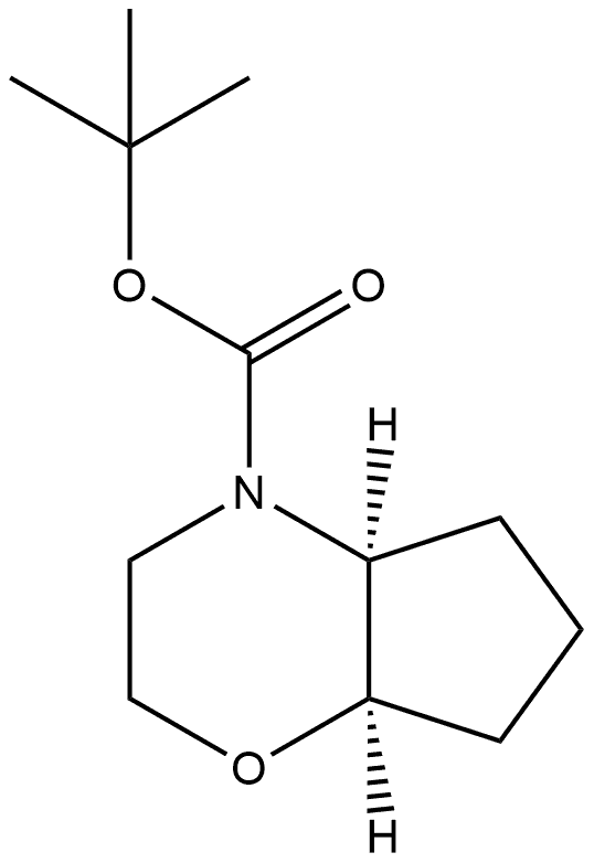 tert-butyl (4aS,7aR)-octahydrocyclopenta[b][1,4]oxazine-4-carboxylate 化学構造式