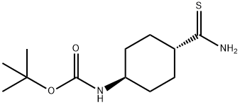 Carbamic acid, N-[trans-4-(aminothioxomethyl)cyclohexyl]-, 1,1-dimethylethyl ester Struktur