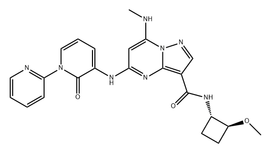 2272904-54-6 Pyrazolo[1,5-a]pyrimidine-3-carboxamide, N-[(1S,2S)-2-methoxycyclobutyl]-7-(methylamino)-5-[(2-oxo[1(2H),2'-bipyridin]-3-yl)amino]-