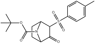 7-Azabicyclo[2.2.1]heptane-7-carboxylic acid, 2-[(4-methylphenyl)sulfonyl]-3-oxo-, 1,1-dimethylethyl ester 化学構造式