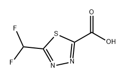 1,3,4-Thiadiazole-2-carboxylic acid, 5-(difluoromethyl)- Struktur