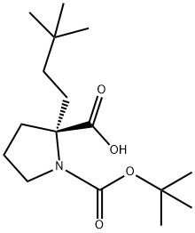 1,2-Pyrrolidinedicarboxylic acid, 2-(3,3-dimethylbutyl)-, 1-(1,1-dimethylethyl) ester, (2S)- Structure