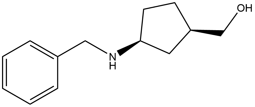 (1R,3S)-3-[(Phenylmethyl)amino]cyclopentanemethanol 化学構造式