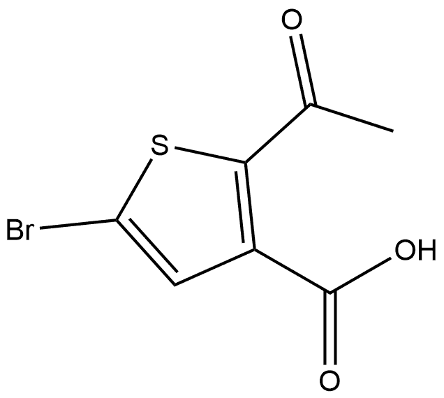 2-乙酰基-5-溴噻吩-3-羧酸, 2279130-80-0, 结构式